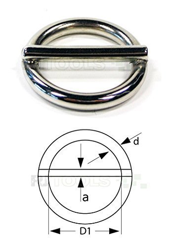Preisvergleich Produktbild 10 Stück - Rundringe mit Steg 20 mm Stahl, vernickelt Stegring Stegringe