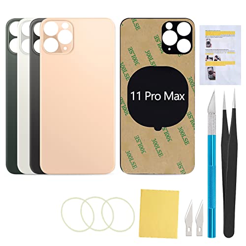 UooFide Rear Back Screen Glass Cover Replacement Compatible with iPhone 11 Pro Max 6.5 Inches All Carriers (Matte Gold)