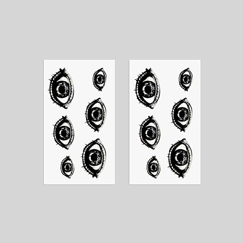 Oottati Small Cute Temporary Tattoo Horror Halloween Eye (2 Sheets) #TOP3