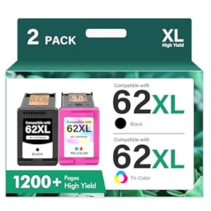 Cartuchos de tinta 62XL 62 negro y color paquete combinado Envy 7640 remanufacturado de repuesto para impresora HP 62XL 62 Ink Envy 5660 5540 7645 5740 5746 OfficeJet 250 200, negro, tricolor, paquete