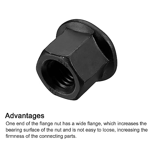 QUARKZMAN 5Stk M12 Flansch Sechskant Sperre Muttern Grad 10.9 Karbonstahl Schwarz Oxidiert Sechskant Flansch Mutter für Maschinen