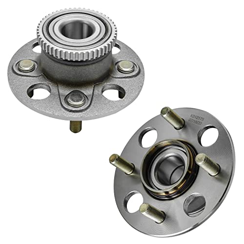 Image of Detroit Axle - Pair Rear Wheel Bearing and Hubs Assembly for Honda Civic 2001-2005, Acura EL 2001-2005 4-Lug w /ABS
