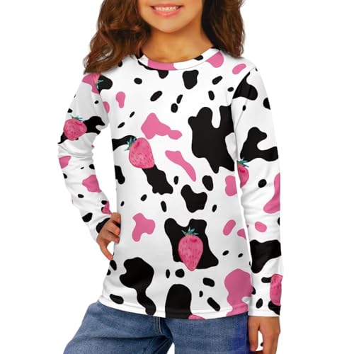 Image of Girls Basic Tee Shirts Outdoor Long Sleeve Shirt Winter Clothes Size 3-16 Top Fall Clothes Gift for Holiday