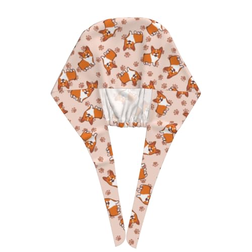 Image of Adjustable Working Cap Breathable Unisex Women Men Elastic Bandage Tie Back Hats Scrub Nursing Doctor Surgeon Cap