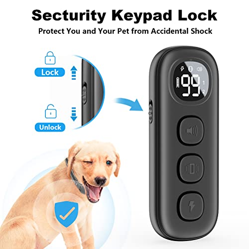 Saulcy Dog Shock Collar For Large Medium Small Dogs - Dog Training Collar With 1000Ft Remote, Ipx7 Waterproof Rechargeable E Collar For Dogs Training With Shock, Vibration, Beep Modes（Elegant Black） #TOP4