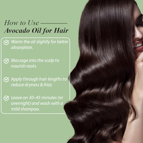 Image of Avocado Oil | 100% Pure Cold Pressed Carrier Oil for Deep Skin & Hair Moisturization | Rich in Vitamins A D E, Reduces Dryness, Eczema & Dandruff | 120 ml