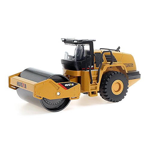 HuiNa 1/50 Scale Diecast Metal Road Roller Truck Construction Toy Vehicle for Kids