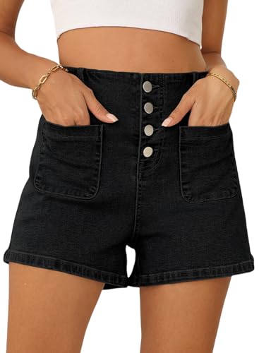 Amazon.com: Sidefeel Women's Jean Shorts High Waisted Button Amazon.com: Sidefeel Women's Jean Shorts High Waisted Button