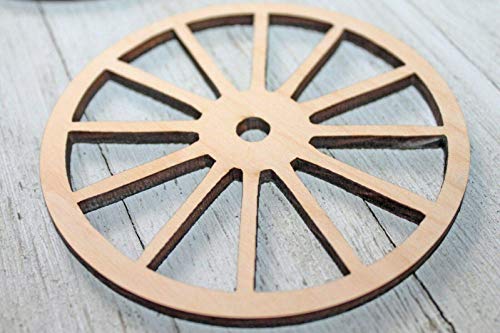 Vintage Cut Wagon Wheel Unfinished Wood Laser Cut Out Cutout Shape Crafts Sign Diy Ready To Paint Or Stain #TOP4
