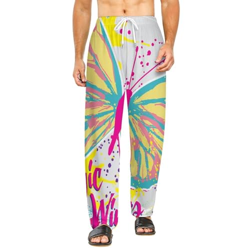 Bas de pyjama femme long Papillon Magique avec de grandes poches S