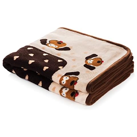Snuggle Puppy Blanket for Pets - Extra Soft and Long Lasting - Brown Pattern Cover