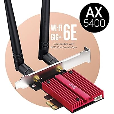 Cudy AX5400 Wireless WiFi 6E PCIe Card for PC, Bluetooth 5.3, AX210 Module Inside, Bluetooth 5.2/5/4.0, 802.11ax/ac/a/b/g/n, Windows 11,10, WE3000S