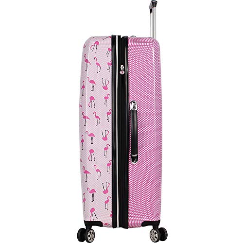 Image of Betsey Johnson Luggage Hardside 3 Piece Set Suitcase With Spinner Wheels (20 inch 26 inch 30 inch) (One Size, Flamingo Strut), Flamingo Strut, Carry-on, Medium, Large, Bj0001