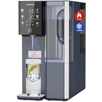 VonWater Reverse Osmosis Water Filter Countertop Hot and Cold RO System-3s Instant Hot, 6 Temp Settings, 7-Stage RO Water Filtration, NSF/ANSI372/42/58, Auto-Fill Pitcher, 3:1 Pure to Drain, C5-Blue