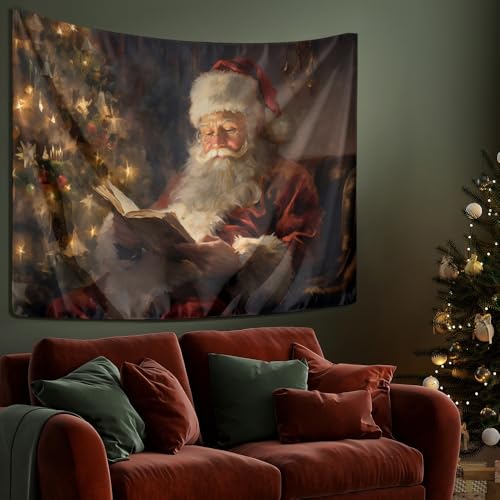 Arbre de Noël mural en tissu grand format pour illuminer votre salon suspendu