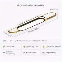 Oninio Lineare LED Deckenleuchte Dimmbar mit Fernbedienung, 110 cm, 48W – Ansicht 3