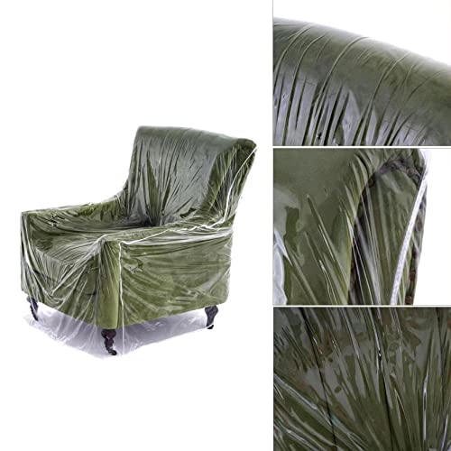 Wokire Heavy Duty Plastic Recliner Cover Pets | Cat Dog Scratching Protector Clear Vinyl Waterproof Sofa/Couch Covers,Furniture Living Room Chairs For Storage And Moving 36" W - Armchair（1 Pack） #TOP5