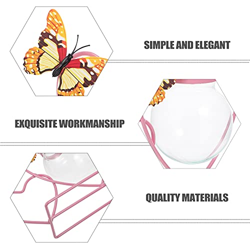 Terrário de plantas de vidro com suporte de coração de vidro hidropônico vaso de flores, suporte par