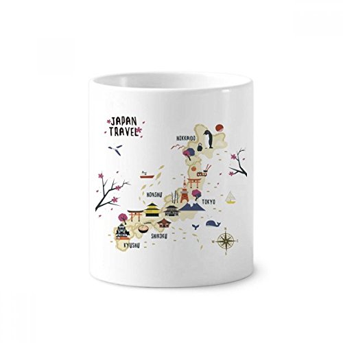 Cadeau travelling japonais : porte-céramique brosse à dents et tasse à stylos blanche DIYthinker