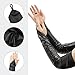 Long Keeper Elbow Long Gloves Sexy Black PU Leather Fingerless Women Arm Gloves with Finger Loops for Halloween Costume Party (Black, One Size)