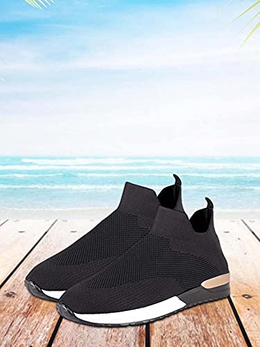 YDFXF Tênis de malha leve respirável sapatos de caminhada antiderrapante conforto plataforma mocassi