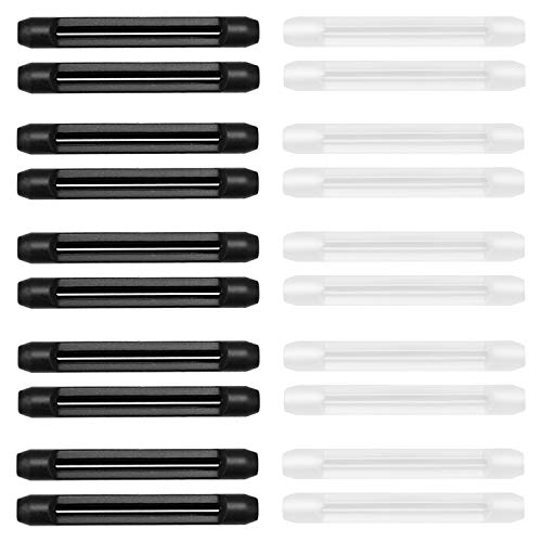 YR Anti-Slip Eyeglasses Temple Tips Sleeve Retainer, Elastic Soft Silicone Comfort Glasses Retainers For Sunglasses Reading Glasses Eyewear, Black &Clear, 10 Pairs