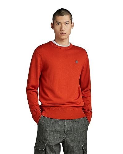 G-Star Raw Jersey Premium Core Knitted Para Hombre, Naranja Rooibos Tea D21931-B692-G052 , L G-Star Raw Jersey Premium Core Knitted Para Hombre, Naranja Rooibos Tea D21931-B692-G052 , L