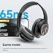 SoundPEATS Space Hybrid Active Noise Cancelling Headphones, Wireless Over Ear Bluetooth Headset, 123H Playtime, Hi-Res Audio Wired, APP Custom EQ, Deep Bass, Comfort Ear Cups, for Home Office Travel