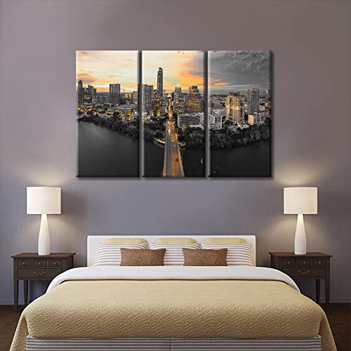 Impression sur toile Austin Texas TUMOVO tableau triptyque 152x101cm