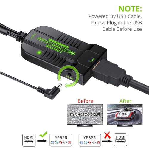 image for LiNKFOR 1080P HDMI to Component Converter HDMI to YPbPr Converter HDMI