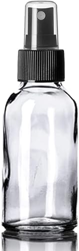 Miniatura 7 de Botella de vidrio de 1 oz con tapa de niebla fina negra (12 botellas, ámbar)