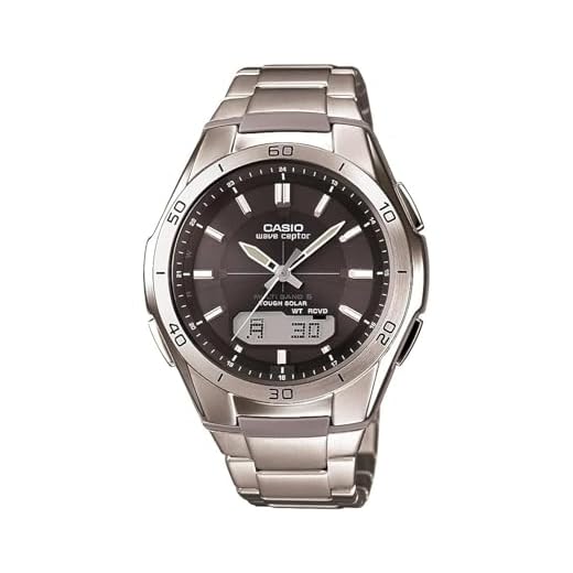Casio Men's WVA-M640D-1ACR Wave Ceptor Analog-Digital Display Quartz Silver Watch