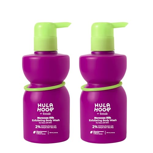 Image of Hula Hoop Exfoliating Body Wash (2 Pcs) | 2% Salicylic Acid + Zinc PCA | Reduces Body Acne, Strawberry Legs & Tan | Exfoliates & Moisturizes to Reveal Smooth & Bump-free Skin | 500ml | For Men & Women