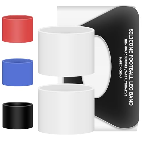 AUYAO Banda segura caneleiras de futebol, suporte seguro e confortável para caneleiras, silicone, criança e adulto, lavável, fita para caneleiras de futebol, presentes de futebol