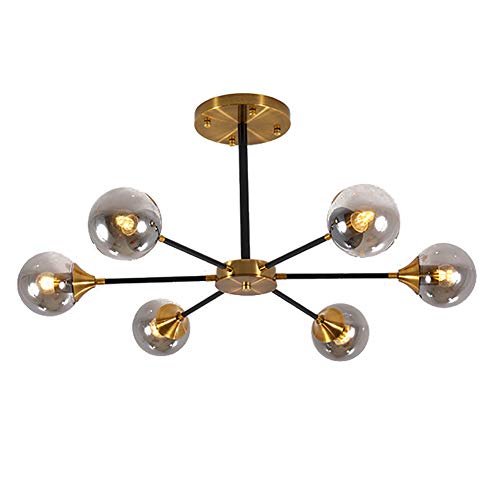 Chandelier nordique 6 lumières pour éclairer un grand salon sombre