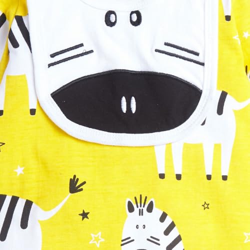 Image of Hopscotch Kids Unisex Cotton Animal Print Full-Sleeve Romper