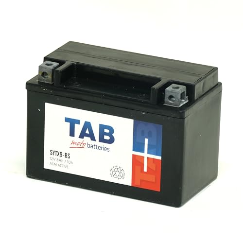 TAB SYTX9-BS Batería AGM para Motocicleta, 12V, 8Ah, 120A, 150x87x105mm, Sin Mantenimiento equivala a YTX9-BS