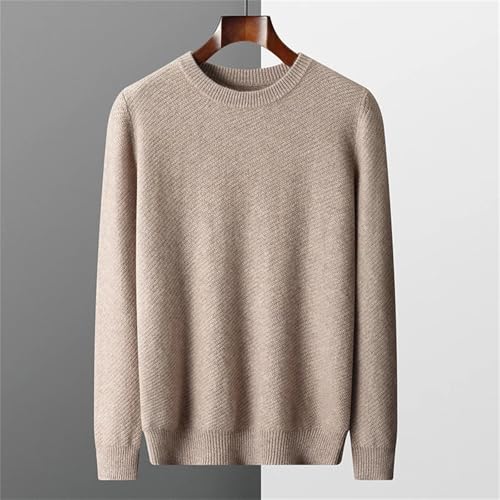 Men's Solid Wool Sweater Thickened Pullover Sweater O-Neck Loose Casual Knitted Bottoming Top2