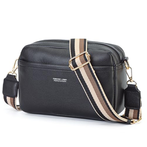 AIFILLE Petit Sac Bandouliere Femme Noir, Sacoche Telephone Portable Femme en Cuir et Sac a Main Pochette Téléphone Bandoulière avec Large Sangle Réglable...
