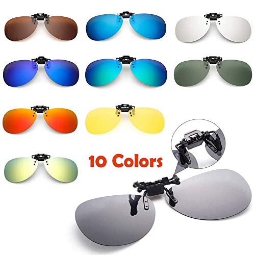Boxonly Sunglasses Polarized Clip On Driving Glasses UV400 HD Day Night Vision Shade Lens For Driving Fishing Blue - Image 3
