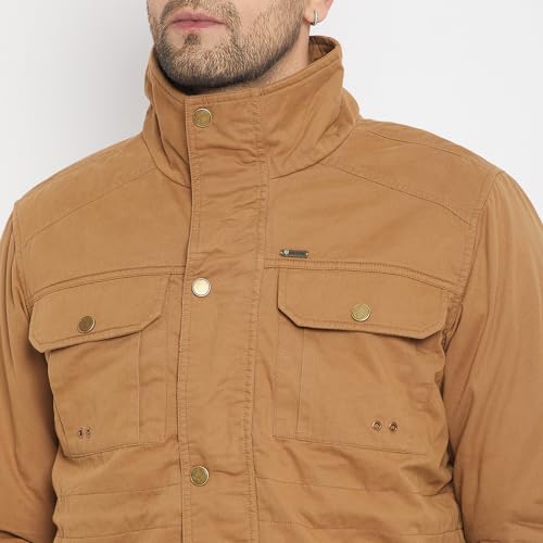 Image of Duke Cotton Blend Stardust Men Full Sleeve Standard Length Jacket (SDZ3063 Khaki XXL)