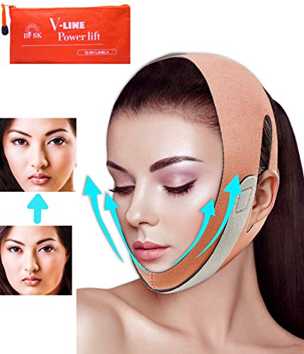 Extra Length Double Chin Reducer, Face Shaper, Face Slimmer, V-Line Lift, Face Slimming Strap, Face Band Eliminates Sagging Skin, Facial Weight Loss Belt, Chin Strap for Double Chin