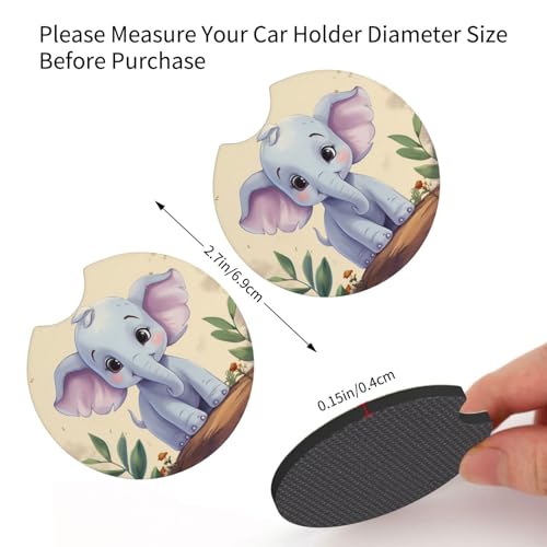 Posavasos de coche universal 2 piezas goma negra miniatura 2