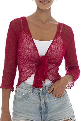 Image of Back From Bali Womens Sheer Shrug Cardigan Lightweight Knit