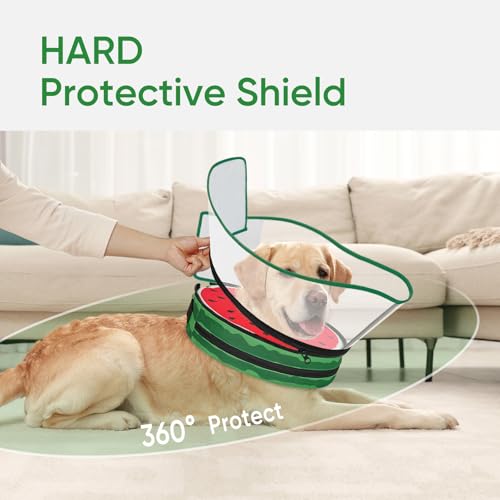 Image of Supet Sponge Dog Cone Collar Stop Licking After Surgery, Dog Donut Collar | Adjustable Dog Recovery Collar Alternative, Detachable Shield, Soft, Comfy Cone, Neck Pillow for Large Dogs