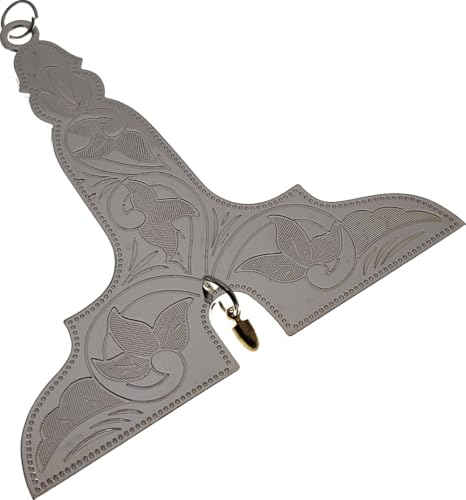 Masonic Collar Extra Large Adult Size DOUBLE SIDED Jewel Senior Warden SW SILVER PLATED Freemason Blue Lodge Mason 4