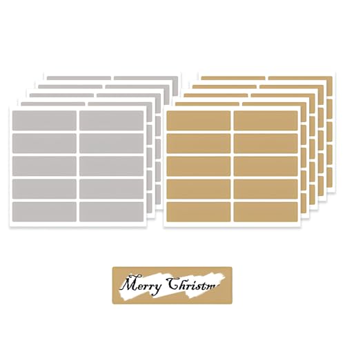 100 Stück Rubbellose Selber Machen Gold und Silber Rubbelaufkleber Rechteckig Rubbelsticker Rubbellos Aufkleber für Party Spiele Geschenk Postkarte Bastelarbeiten (48x15mm)