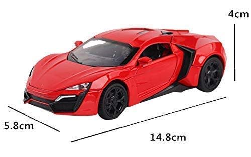 Image of Lykan Hyper Toy car Metal Die Cast Open Door Sports Car Toy for Boys with Light & Car Sound for Kids (Red)