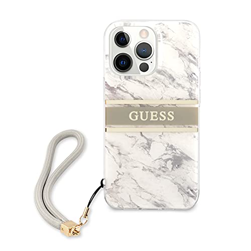 Cg Mobile Guess Phone Case For Iphone 13 Pro In Gray Marble Design With Nylon Strap, Anti-Scratch, Comfortable & Durable Hard Case With Accessible Ports, Shock Absorption & Signature Logo #TOP2