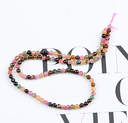 Image of AD Beads Natural Watermelon Tourmaline Round Gemstone Beads for Crafts 15.5'' (4mm)